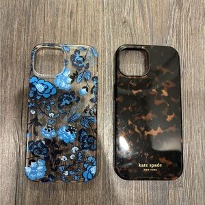 Kate Spade Black Floral and Tortoise Phone Cases